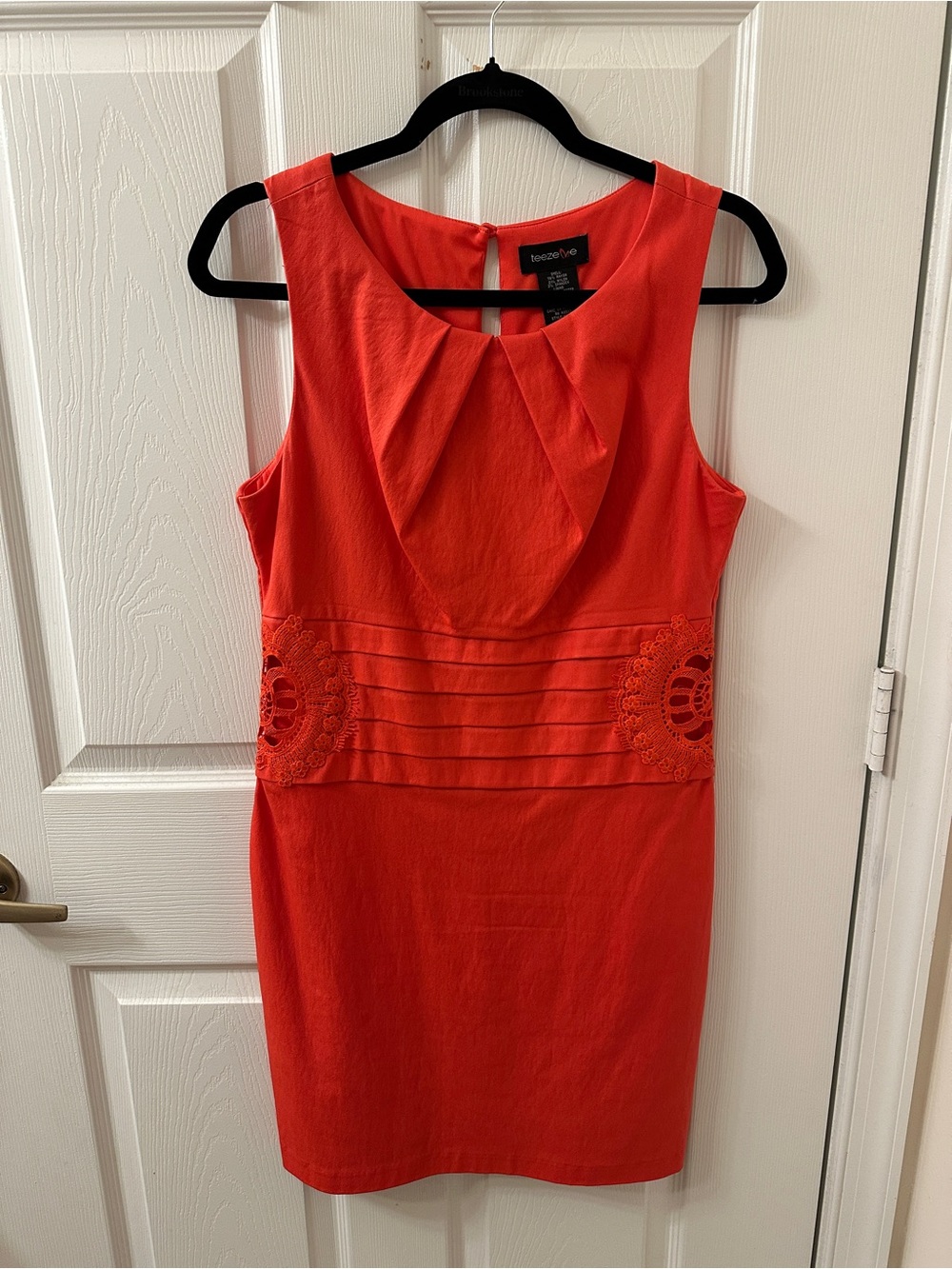 Juniors TeezeMe Coral Cutout Dress
